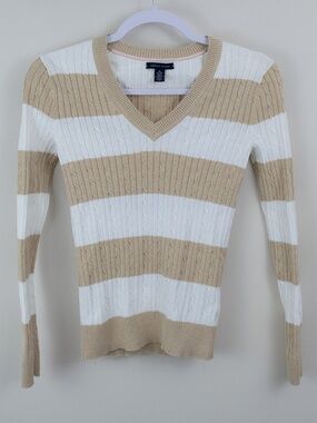 Tommy Hilfiger Women's Long Sleeve V-Neck Cotton Sweater XS